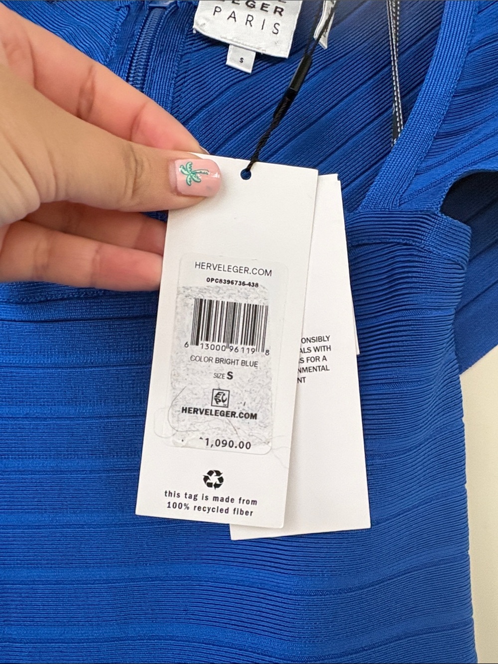 Herve Leger Cobalt Blue Bandage Maxi Dress - Picture 4 of 10